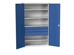 universele kast,HxBxD 2000x1300x550mm,4xStalen bodem,3lade(n)