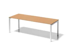 bureau HxBxD 740x2200x800mm blad beuken 4-voeten verkeerswit