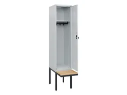 locker met bank,HxBxD 1950x400x815mm,1vak,vak B 400mm,draaigrendel