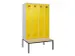 locker met bank,voor scheiding van kleding,HxBxD 2120x1200x815mm,4vak