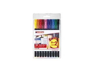 Fineliner edding 1200 fijn assorti set à 8+2 gratis - 1