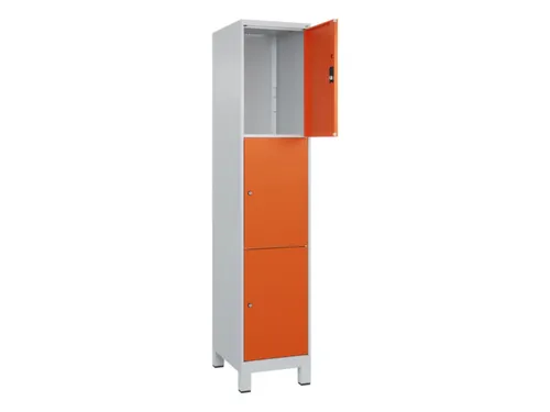 lockerkast,HxBxD 1950x400x500mm,1x3vakken,vak B 400mm,cil.-slot,voeten