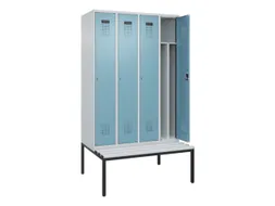 locker met bank,voor scheiding van kleding,HxBxD 2120x1200x815mm,4vak