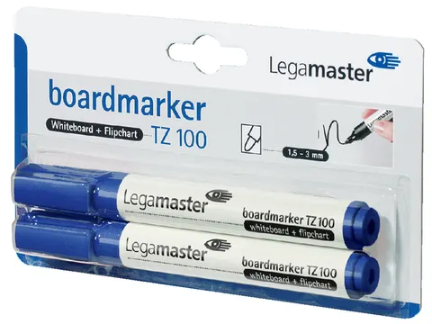 Whiteboardmarker Legamaster TZ 100 rond 1.5-3mm blauw blister à 2 stu