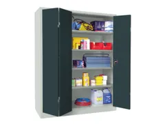 Ruime Vouwdeurkast 1950x1500x500mm 4legborden Ral7035 Front Ral7016