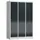 Lockerkast 1800x1185x500mm 3x3 vakken cilinderslot, sokkel, RAL7016