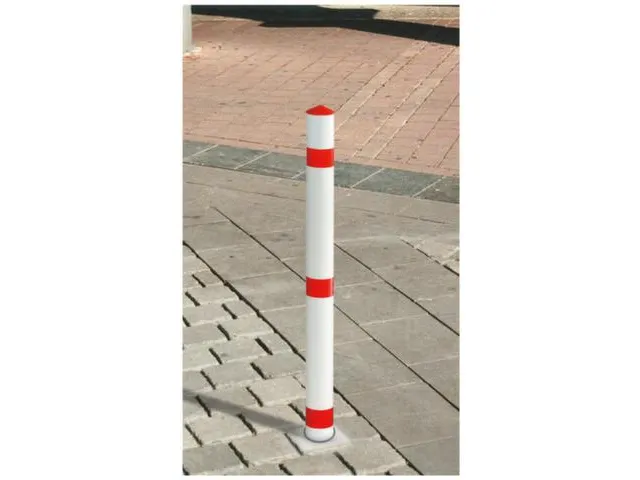 Signaleringspaal Kunststof H 900Mm Met Bodemplaat Rood/wit