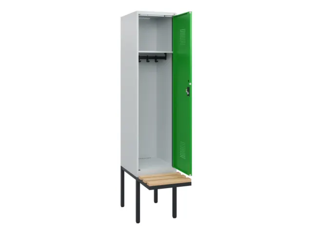 locker met bank,HxBxD 1950x400x815mm,1vak,vak B 400mm,cilinderslot