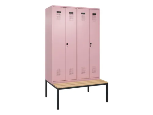 PBM-locker met bank,HxBxD 2120x1200x815mm,4vak,vak B 300mm