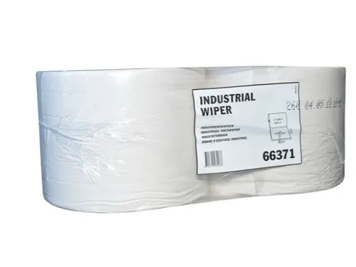 Blanco Industrial Poetspapier 2-laags wit 450mtr/24cm 1.500vel/rol 2st