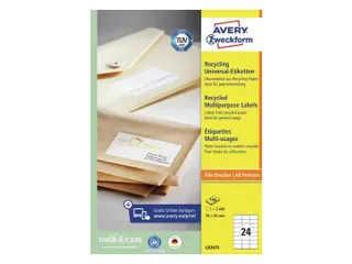 Etiket Avery Zweckform LR3475 70x36mm recycled Wit 2400 stuks - 3