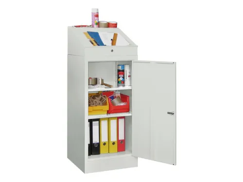 Lessenaarkast Staal Hxbxd 1095/1270x500x500mm Ral 7035 Front Ral 7016