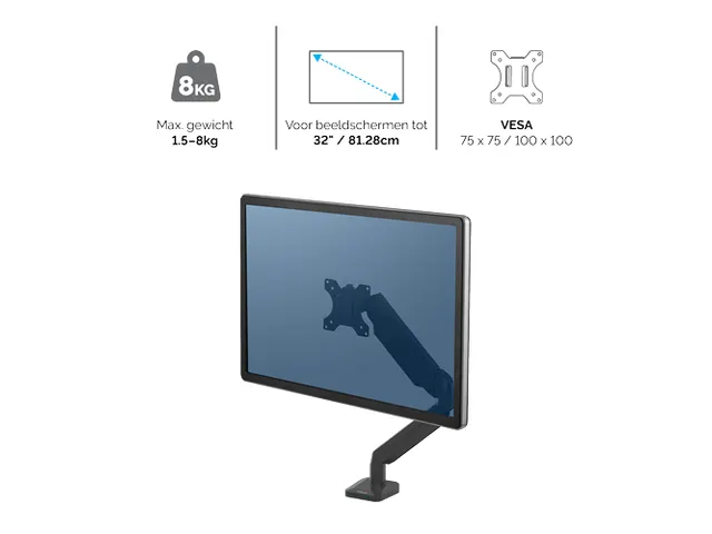 Monitorarm Fellowes Platinum Serie Single wit