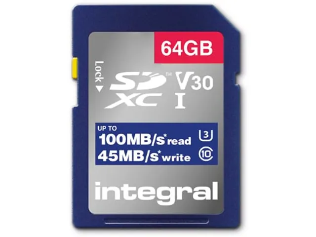 carte mémoire SDXC V30, 64 Go