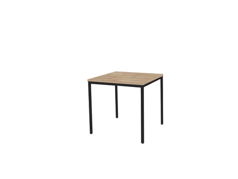 Domino Basic Tafel Vaste Hoogte 80x80 honey castello 25mm zwart 4-poot