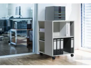 bijzetkast,HxBxD 748x528x592mm,grijs,6niveaus,2 OH - 4