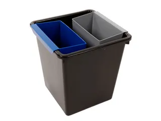 Inzetbak voor vierkante tapse papierbak grijs - 4