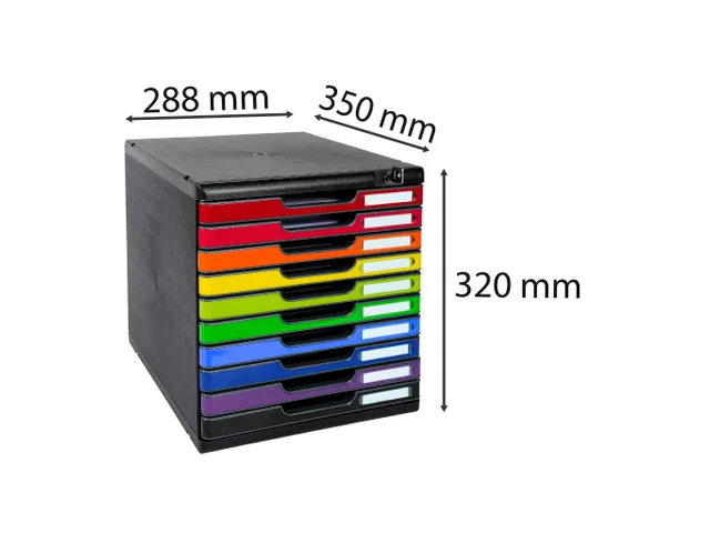 Ladenbox Modulo A4 10 Laden Afsluitbaar Met Sleutel Harlekijn Glossy