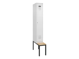 locker met bank,voor scheiding van kleding,HxBxD 2120x300x815mm,1vak - 2