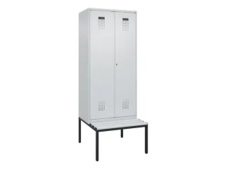 locker met bank,voor scheiding van kleding,HxBxD 2120x800x815mm,2vak - 2