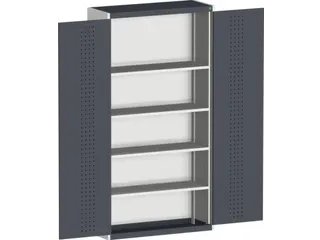 kast met geperforeerde platen,HxBxD 2000x1050x400mm,4xStalen bodem - 1