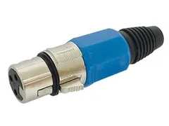 Vrouwelijke 3p Xlr Plug Vernikkeld Zwart