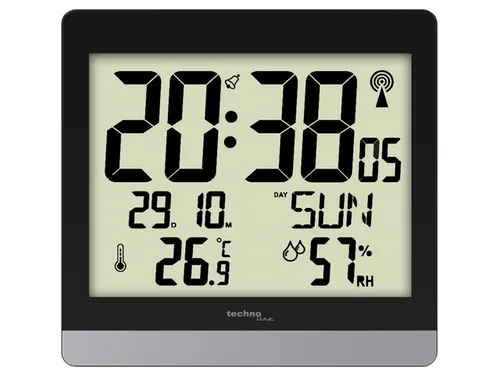Digitale wandklok Technoline WS 8014 200x189x29mm zwart/zilver
