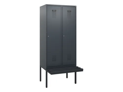 locker met bank,HxBxD 1950x800x815mm,2vak,vak B 400mm,cilinderslot