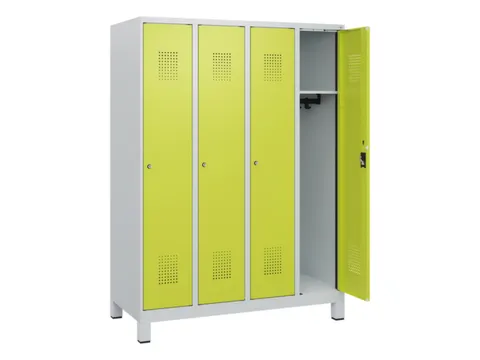 schoollocker,HxBxD 1630x1200x500mm,4vak,vak B 300mm,cil.-slot,voeten