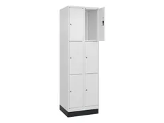 lockerkast,HxBxD 1950x600x500mm,2x3vakken,vak B 300mm,cil.-slot,sokkel