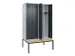 locker met bank,voor scheiding van kleding,HxBxD 2120x1200x815mm,4vak