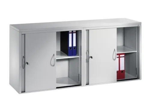schuifdeurkast,romp RAL7035,front RAL3003,afdekplaat RAL7035