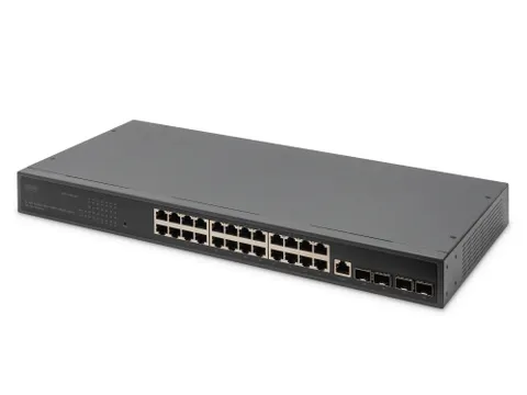 Gigabit Switch met 24 poorten 19 inch, beheerd 4 SFP+