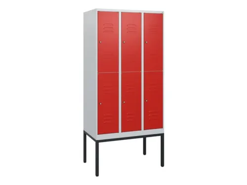 Dubbeldekse locker HxBxD 1950x900x500mm 3x2vak. vak B 300mm cil.-slot