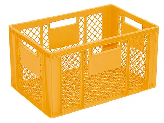 Euronorm Stapelkrat Pe 320x600x400mm 63liter Open Geel