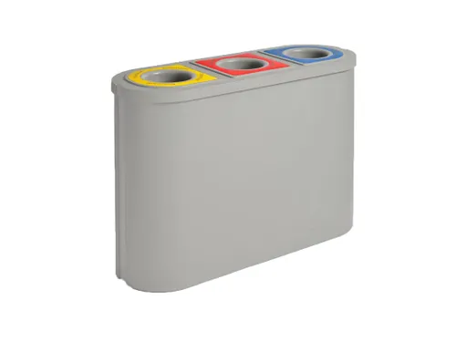 Vepabins Afvalscheidingsunit Triomf 3x45 Liter Afvalstromen Lichtgrijs