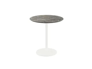 bistrotafel,HxØ 730x700mm,rond,schotelvoet wit,blad HPL Galaxy Marble - 1