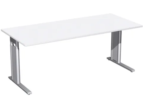 In hoogte verstelbaar bureau,HxBxD 680-820x1800x800mm,blad wit