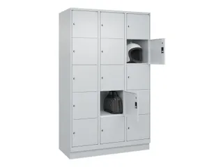 lockerkast HxBxD 1950x1200x500mm 3x5vakken cil.-slot sokkel - 1