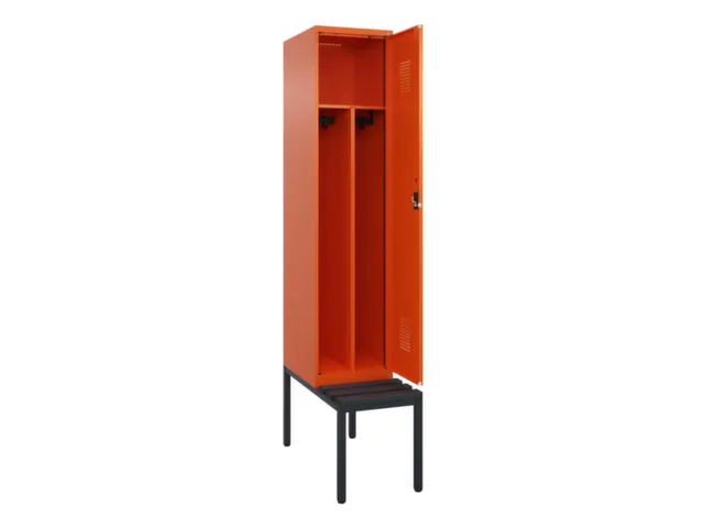 locker met bank,voor scheiding van kleding,HxBxD 2120x400x815mm,1vak