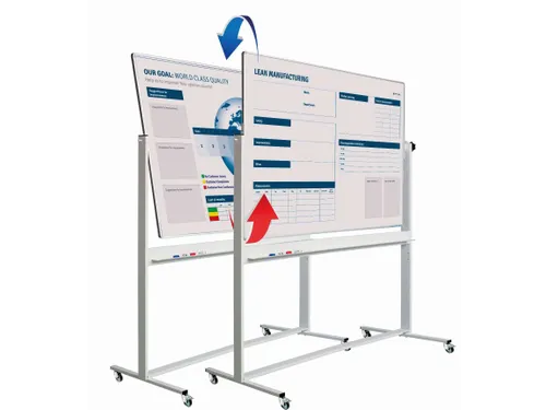 Kantelbord Whiteboard Dubbelzijdig Bedrukt 100x200cm staal alu-profiel