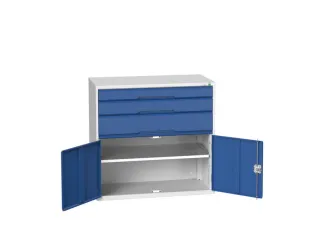 ladekast 1000x1050x550mm 3laden volledig uittrekbaar RAL7035 RAL5010 - 1