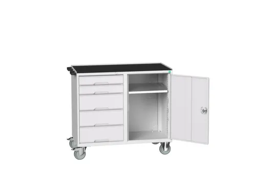 montagetafel 965x1050x550mm staalblad 5 laden kast front RAL7035