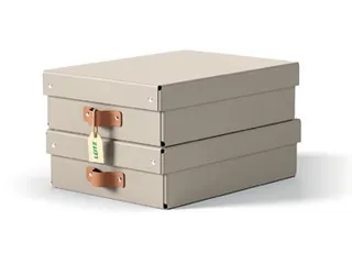 Puro opbergdoos medium laag A4 8 liter beige 2 stuks - 1