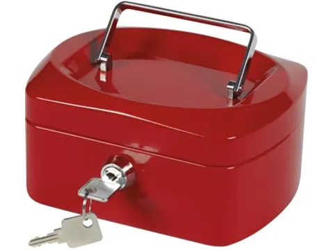 Geldkoffer Rood 155x120x75mm Inclusief 2 Sleutels