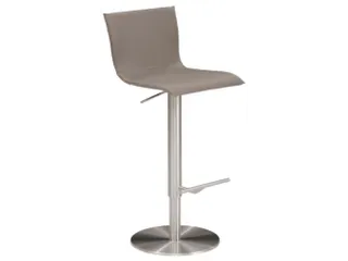 barkruk,zitting H 550-815mm,zitting leer taupe,rug leer taupe - 1