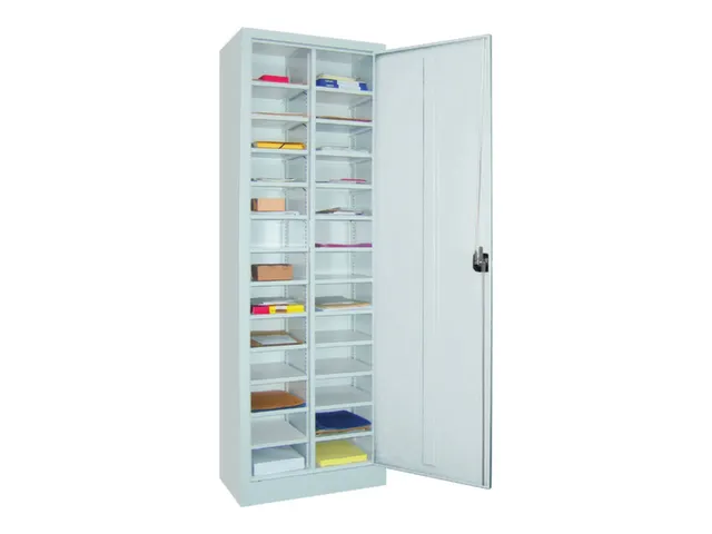 Postsorteerkast 1950x640x400mm 2x13vakken 1deur Ral7035 Front Ral7035