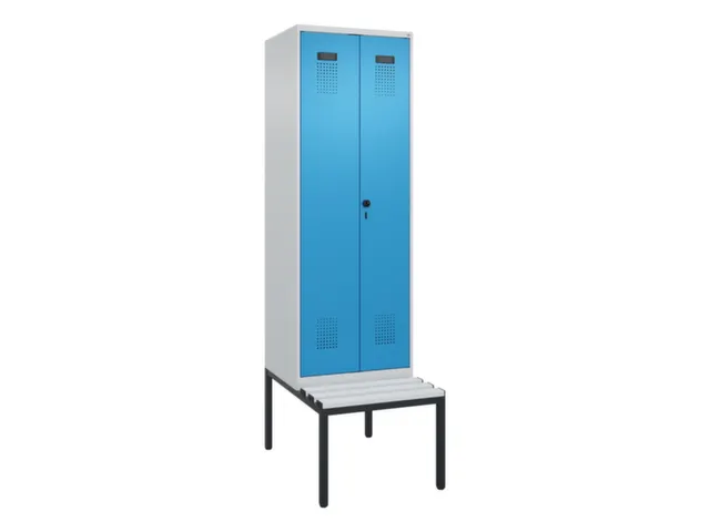 armoire vestiaire avec banc noir et blanc,HxlxP 2120x600x815mm