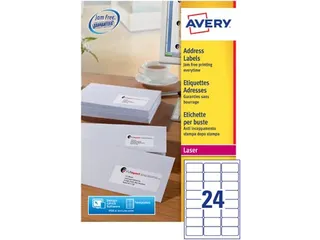 Etiket Avery L7159-250 63.5x33.9mm Adres Wit 6000 Stuks - 2