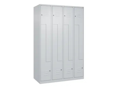 Z-garderobekast,HxBxD 1850x1200x500mm,vak B 150/300mm,cil.-slot